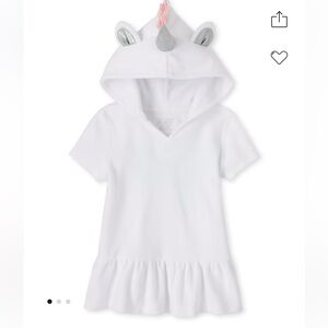 Baby girl terry cloth Unicorn swim cover up